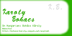karoly bohacs business card